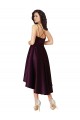 Magasins de Pourpre Trapèze Scoop Neck Satiné Courte Asymétrique Robes demoiselle d'honneur / Robes de bal