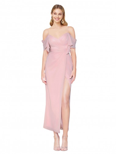 Magasins de Primevère Sirène Épaule Dénudée Mousseline Courte Robes demoiselle d'honneur / Robes de soirée / Robes de bal