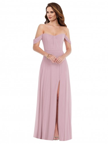 Magasins de Primevère Trapèze Mousseline Longue Robes demoiselle d'honneur