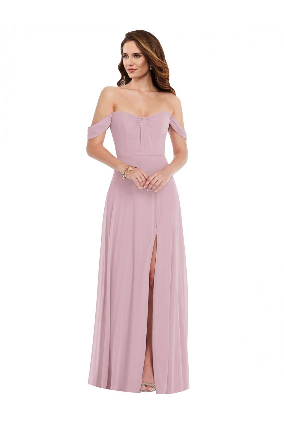 Magasins de Primevère Trapèze Mousseline Longue Robes demoiselle d'honneur