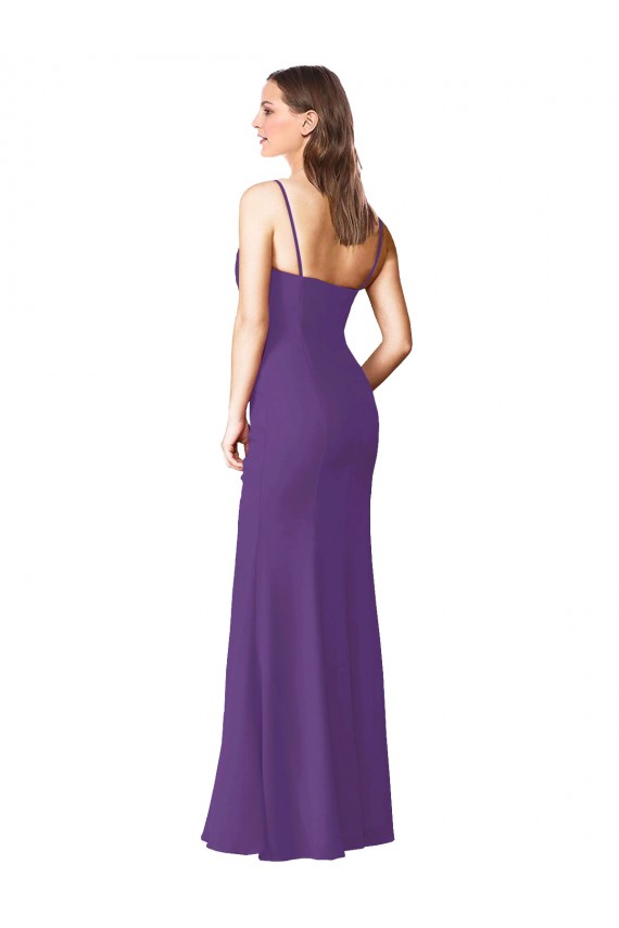 Magasins de Prune Trapèze Sans bretelle Mousseline Longue Robes demoiselle d'honneur