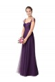 Magasins de Prune Trapèze Tulle Longue Robes demoiselle d'honneur