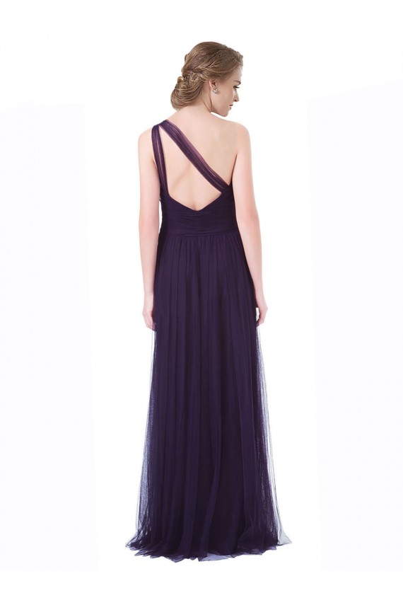 Magasins de Prune Trapèze Tulle Longue Robes demoiselle d'honneur