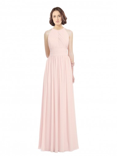 Magasins de Rose 42 Trapèze Licou Mousseline Longue Robes demoiselle d'honneur