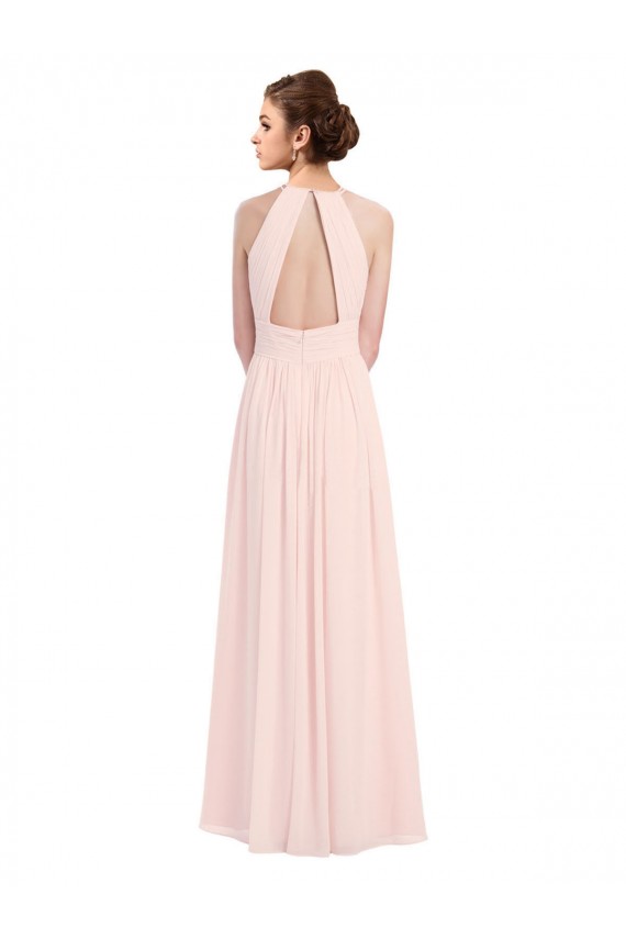 Magasins de Rose 42 Trapèze Licou Mousseline Longue Robes demoiselle d'honneur