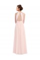 Magasins de Rose 42 Trapèze Licou Mousseline Longue Robes demoiselle d'honneur