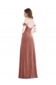 Magasins de Rose Cannelle Trapèze Épaule Dénudée Velours Stretch Longue Robes demoiselle d'honneur / Robes de bal