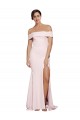 Magasins de Rose Fourreau Col Carré Balayage train Crêpe Stretch Longue Formelles Robes demoiselle d'honneur / Robes de soirée / Robes de bal