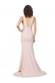 Magasins de Rose Fourreau Col V Balayage train Crêpe Stretch Longue Formelles Robes demoiselle d'honneur / Robes de soirée / Robes de bal