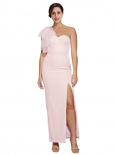 Magasins de Rose Fourreau Crêpe Stretch Longue Formelles Robes demoiselle d'honneur / Robes de soirée / Robes de bal