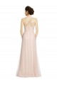 Magasins de Rose Trapèze Bretelles spaghetti Tulle Longue Robes demoiselle d'honneur