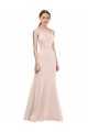 Magasins de Rose Trapèze Col V Crêpe Stretch Longue Formelles Robes demoiselle d'honneur / Robes de soirée / Robes de bal