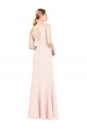 Magasins de Rose Trapèze Col V Crêpe Stretch Longue Formelles Robes demoiselle d'honneur / Robes de soirée / Robes de bal
