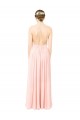 Magasins de Rose Trapèze Licou Mousseline Longue Robes demoiselle d'honneur