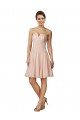 Magasins de Rose Trapèze Mousseline Dentelle Courte Robes demoiselle d'honneur / Robes de cocktail