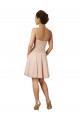 Magasins de Rose Trapèze Mousseline Dentelle Courte Robes demoiselle d'honneur / Robes de cocktail