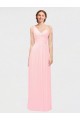 Magasins de Rose Trapèze Mousseline Longue Robes demoiselle d'honneur