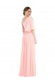Magasins de Rose Trapèze Mousseline Longue Robes demoiselle d'honneur