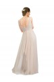 Magasins de Rose Trapèze Scoop Tulle Longue Robes demoiselle d'honneur