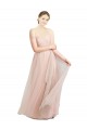 Magasins de Rose Trapèze Tulle Longue Robes demoiselle d'honneur