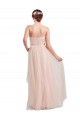Magasins de Rose Trapèze Tulle Longue Robes demoiselle d'honneur