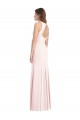 Magasins de Rose Trompette Bateau Crêpe Stretch Longue Robes demoiselle d'honneur / Robes de bal