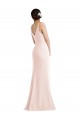 Magasins de Rose Trompette Col V Crêpe Stretch Longue Formelles Robes demoiselle d'honneur / Robes de soirée / Robes de bal