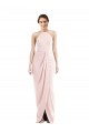 Magasins de Rose Trompette Licou Crêpe Stretch Longue Robes demoiselle d'honneur / Robes de bal