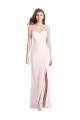 Magasins de Rose Trompette Sans bretelle Crêpe Stretch Longue Robes demoiselle d'honneur / Robes de bal