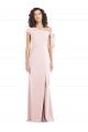 Magasins de Rose Trompette Épaule Dénudée Crêpe Stretch Longue Formelles Robes demoiselle d'honneur / Robes de soirée / Robes de bal