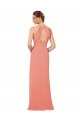 Magasins de Rose du Désert Fourreau Col V Mousseline Longue Robes demoiselle d'honneur