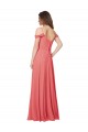 Magasins de Rose du Désert Trapèze Épaule Dénudée Mousseline Longue Robes demoiselle d'honneur