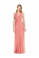 Magasins de Rose du Désert Trompette Licou Col V Mousseline Longue Formelles Robes demoiselle d'honneur / Robes de soirée