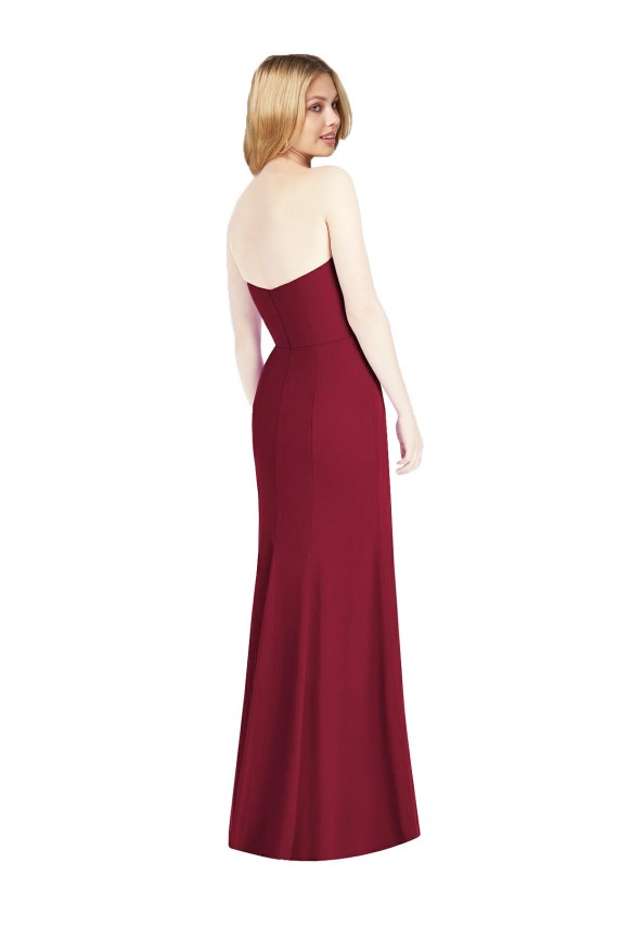 Magasins de Rose du Désert Trompette Sans bretelle Mousseline Longue Robes demoiselle d'honneur