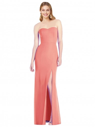 Magasins de Rose du Désert Trompette Sans bretelle Mousseline Longue Robes demoiselle d'honneur