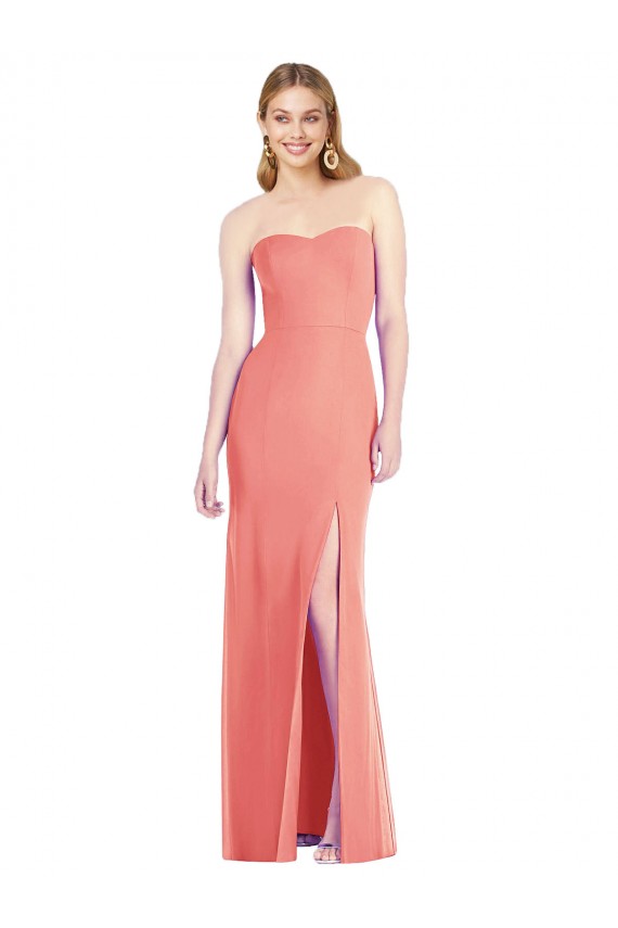 Magasins de Rose du Désert Trompette Sans bretelle Mousseline Longue Robes demoiselle d'honneur