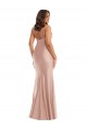 Magasins de Rose poussiéreux Sirène Col V Satiné Soyeux Longue Formelles Robes demoiselle d'honneur / Robes de soirée / Robes de bal