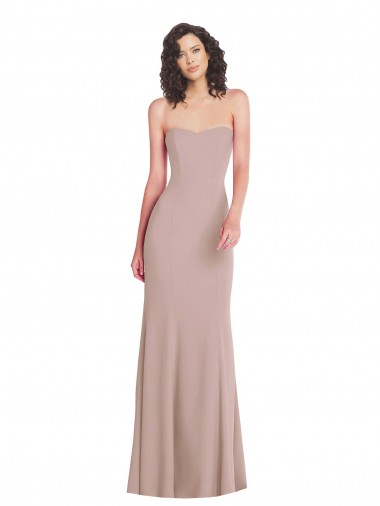 Magasins de Rose poussiéreux Sirène Sans bretelle Crêpe Stretch Longue Formelles Robes demoiselle d'honneur / Robes de soirée / Robes de bal