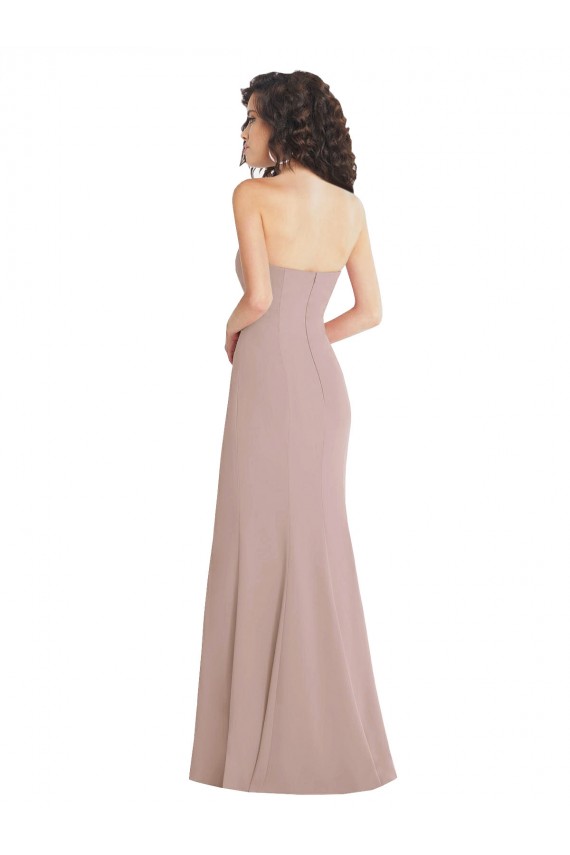 Magasins de Rose poussiéreux Sirène Sans bretelle Crêpe Stretch Longue Formelles Robes demoiselle d'honneur / Robes de soirée / Robes de bal