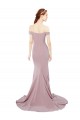 Magasins de Rose poussiéreux Sirène Épaule Dénudée Balayage train Crêpe Stretch Longue Formelles Robes demoiselle d'honneur / Robes de soirée / Robes de bal