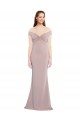 Magasins de Rose poussiéreux Sirène Épaule Dénudée Col V Crêpe Stretch Longue Formelles Robes demoiselle d'honneur / Robes de soirée / Robes de bal