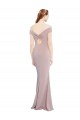 Magasins de Rose poussiéreux Sirène Épaule Dénudée Col V Crêpe Stretch Longue Formelles Robes demoiselle d'honneur / Robes de soirée / Robes de bal