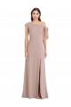 Magasins de Rose poussiéreux Trapèze Épaule Dénudée Crêpe Stretch Longue Formelles Robes demoiselle d'honneur / Robes de soirée / Robes de bal