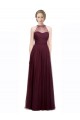 Magasins de Rouge 74 Trapèze Licou Illusion Tulle Longue Robes demoiselle d'honneur