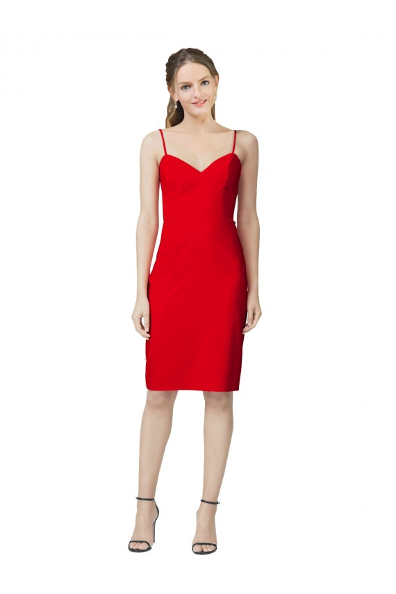Magasins de Rouge Fourreau Crêpe Stretch Courte Robes demoiselle d'honneur / Robes de soirée / Robes de cocktail