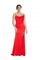 Magasins de Rouge Fourreau Sans bretelle Satiné Stretch Longue Formelles Robes demoiselle d'honneur / Robes de soirée / Robes de bal