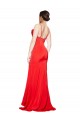 Magasins de Rouge Fourreau Sans bretelle Satiné Stretch Longue Formelles Robes demoiselle d'honneur / Robes de soirée / Robes de bal