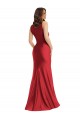 Magasins de Rouge Sirène Col Carré Satiné Soyeux Longue Formelles Robes demoiselle d'honneur / Robes de soirée / Robes de bal
