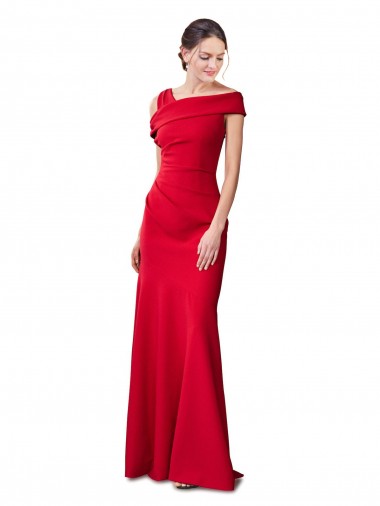Magasins de Rouge Sirène Crêpe Stretch Longue Formelles Robes demoiselle d'honneur / Robes de soirée / Robes de bal