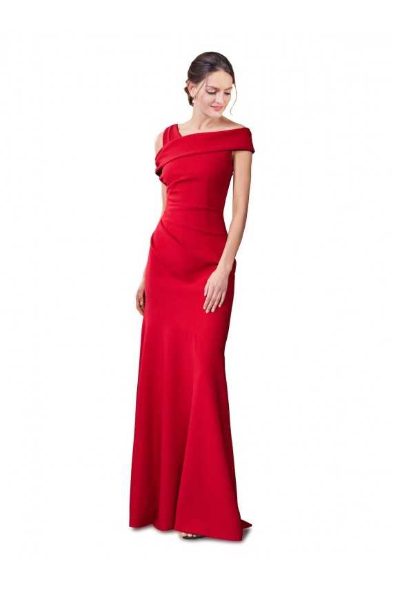 Magasins de Rouge Sirène Crêpe Stretch Longue Formelles Robes demoiselle d'honneur / Robes de soirée / Robes de bal